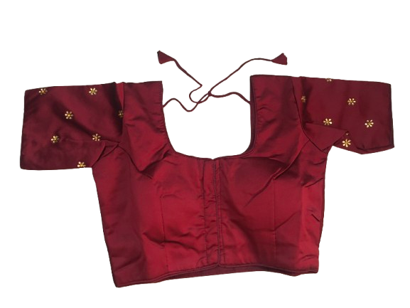 Raw Silk Maroon Designer Blouse 152